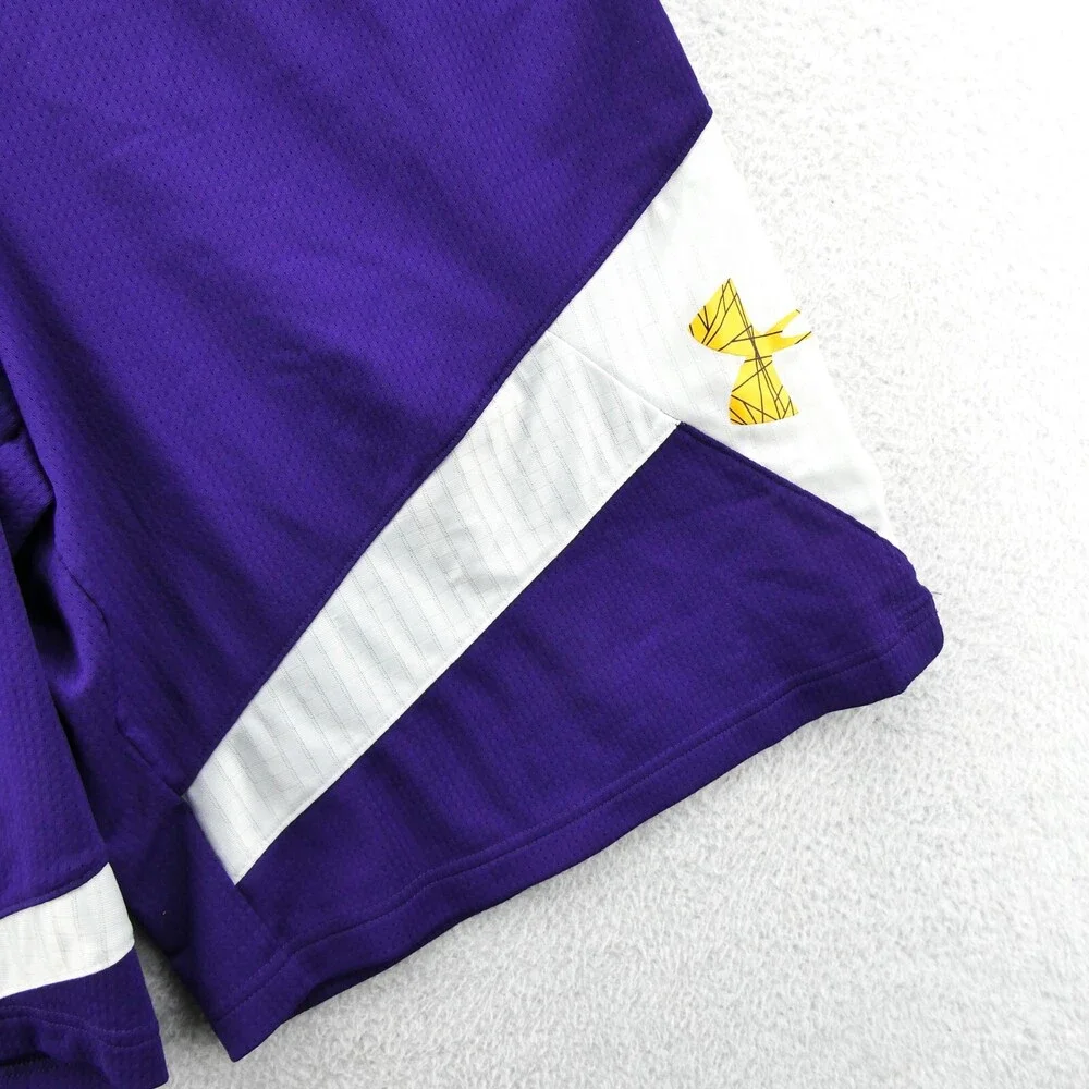Under Armour Shorts Small Loose Mens Purple‎ Athletic Basketball Gym Vtg Lakers